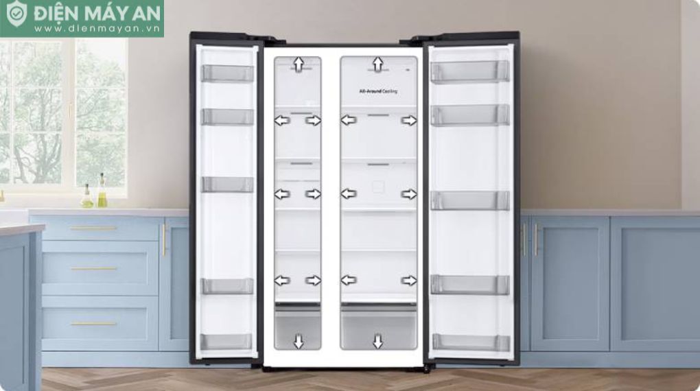 Tủ lạnh Samsung Inverter 655 lít Side By Side RS70F65Q3TSV